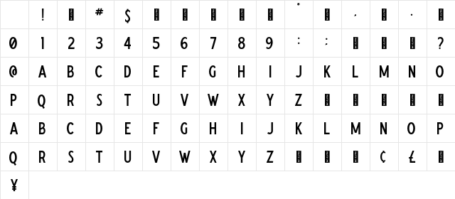 Cemoro Regular Character Map