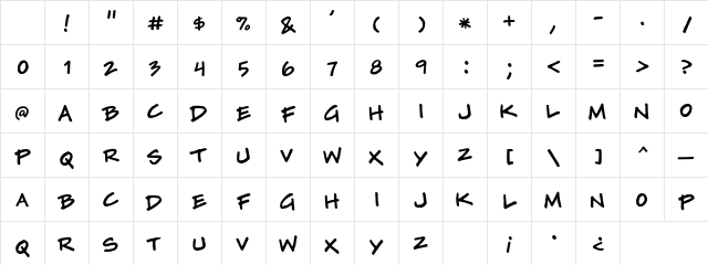 Tylerwolf Regular Character Map