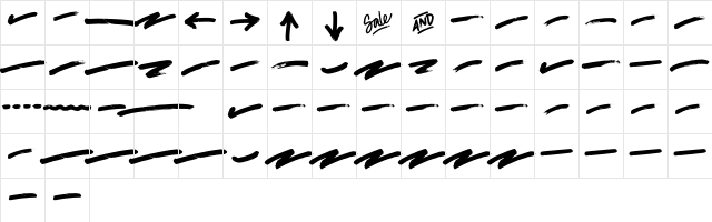 TAGLINER Swash Regular Character Map
