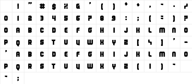 Charge Off Regular Character Map Charge Off Regular Character Map