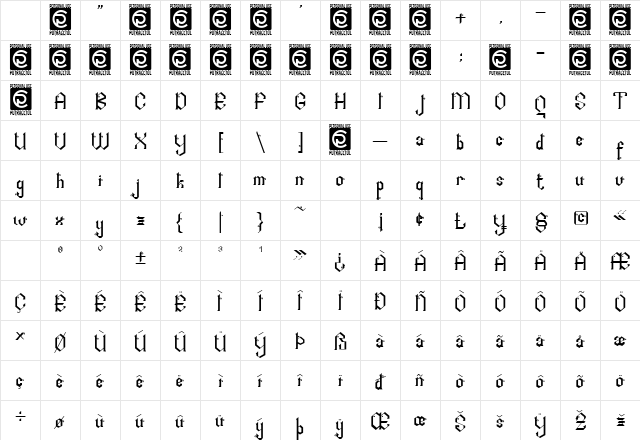 Arshaka Regular Character Map