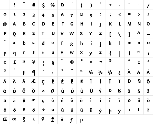 EurekaSans-Bold Regular Character Map EurekaSans-Bold Regular Character Map