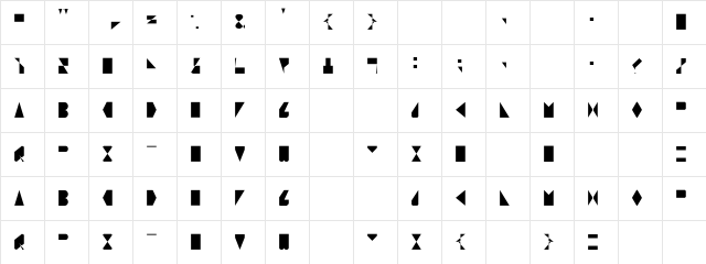 OCRFont Regular Character Map