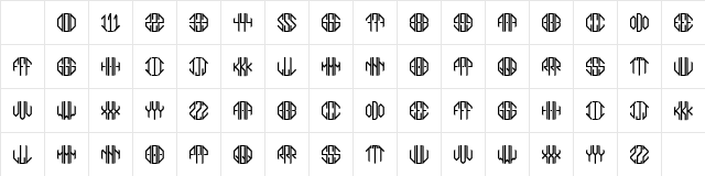 Octagon Monogram Alphabet Regular Character Map Octagon Monogram Alphabet Regular Character Map