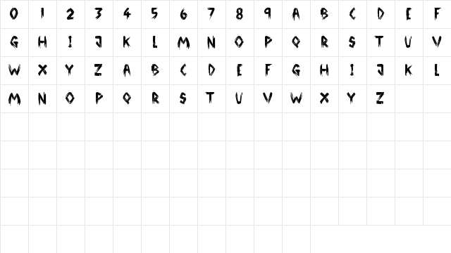 Broken Ground Regular Character Map Broken Ground Regular Character Map