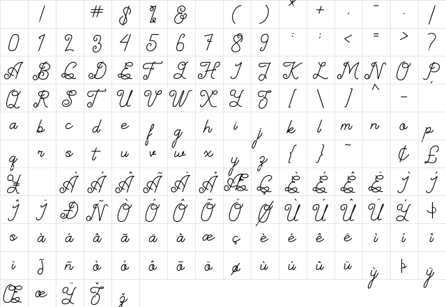 Simplyline Demo Regular Character Map Simplyline Demo Regular Character Map