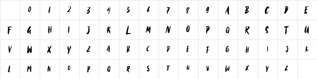 Black Torch Regular Character Map Black Torch Regular Character Map