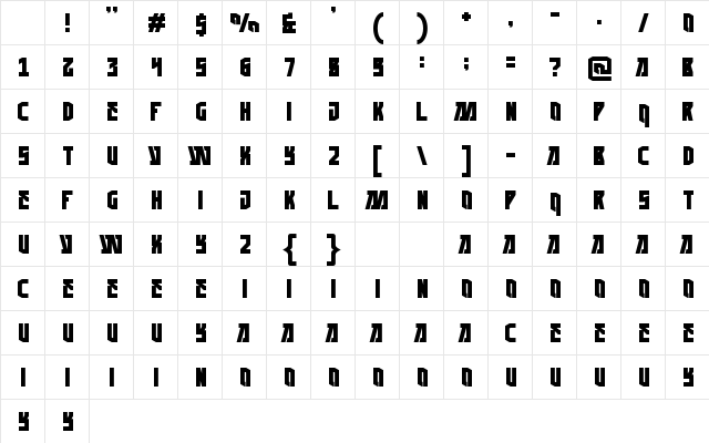 WHAPER Regular Character Map WHAPER Regular Character Map