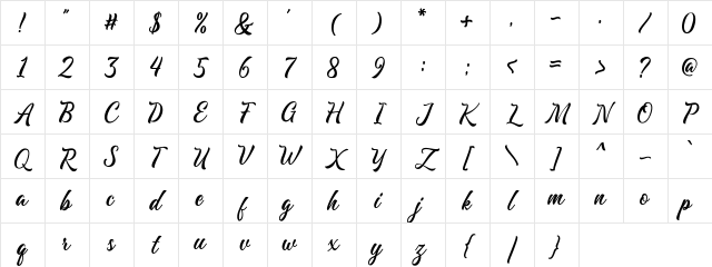 Majestika Script DEMO Regular Character Map
