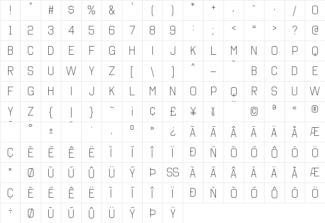 Octin College Light Character Map Octin College Light Character Map