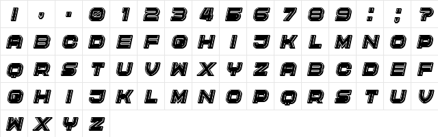 Cyber Princess 3D Filled Italic Character Map Cyber Princess 3D Filled Italic Character Map