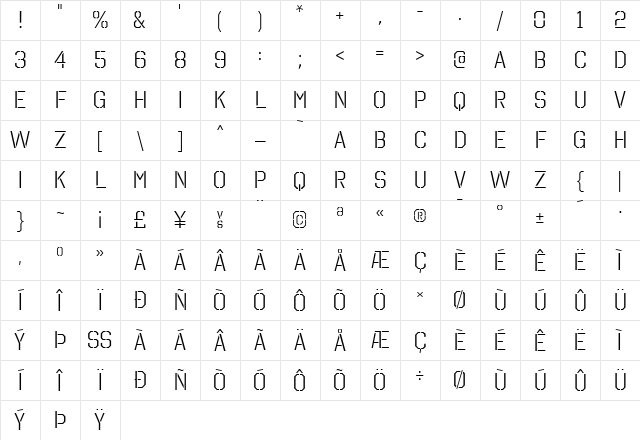 Octin Stencil Book Character Map