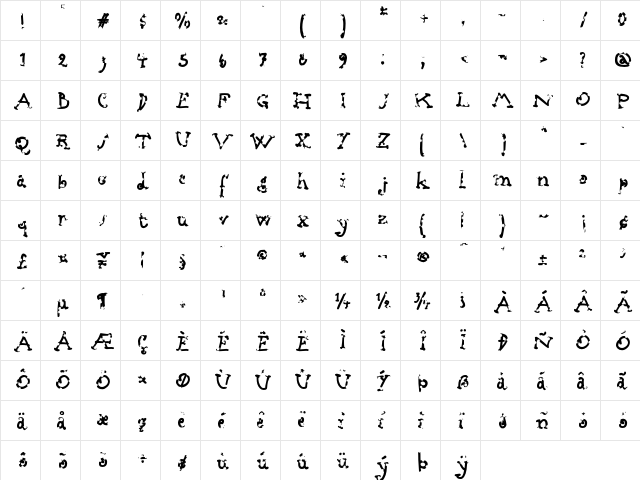 Babine Bite Character Map