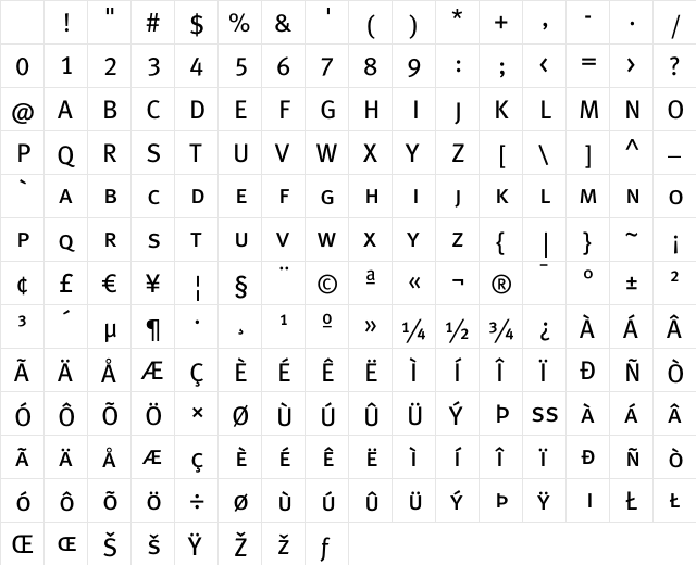 Meta Book Lf Caps Character Map
