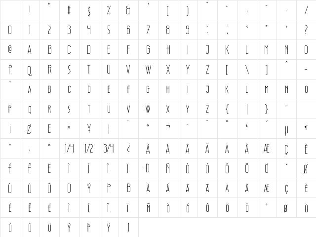 Wellcome Paradise Regular Character Map