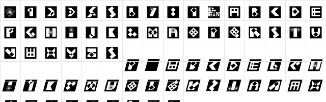 KFirstBricksMirored Regular Character Map KFirstBricksMirored Regular Character Map