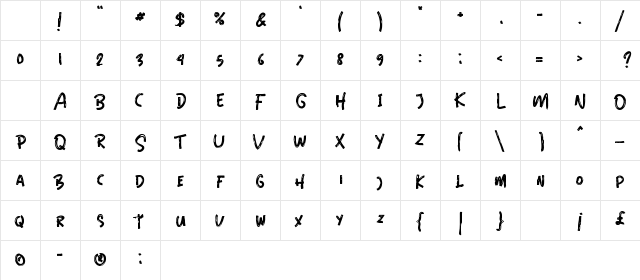 Black Sambath Regular Character Map Black Sambath Regular Character Map