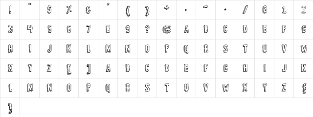 3-D Sketch Regular Character Map
