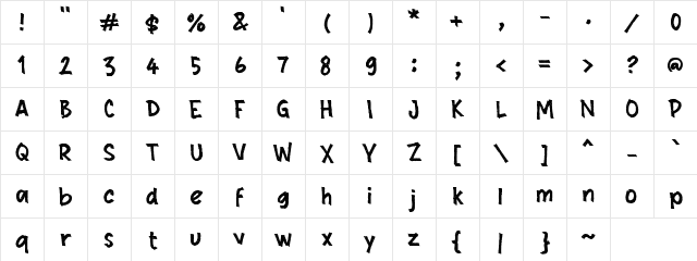h Halfroad Regular Character Map