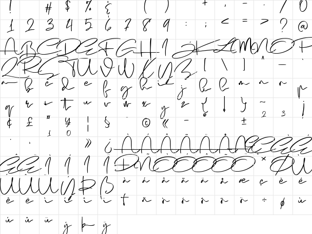 Sadio Regular Character Map
