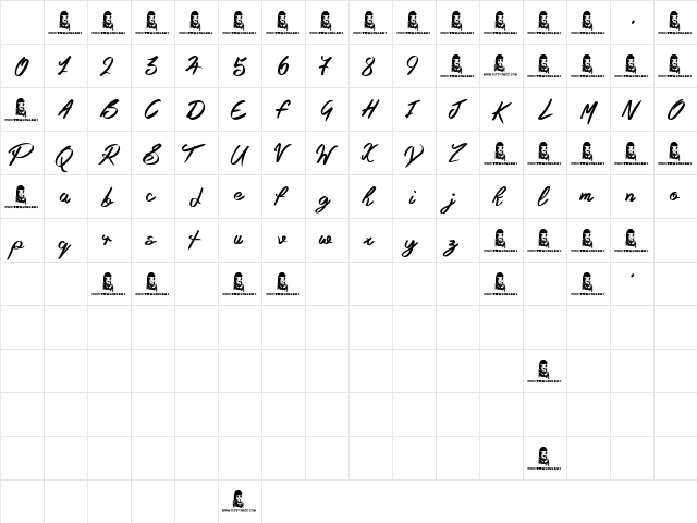 Yellow Rose Regular Character Map Yellow Rose Regular Character Map