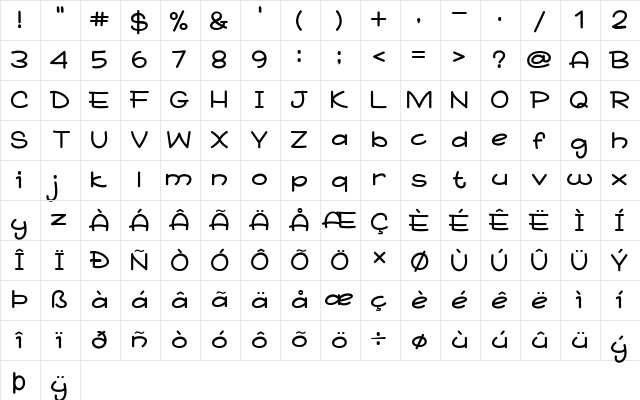 Star Jazz Regular Character Map Star Jazz Regular Character Map