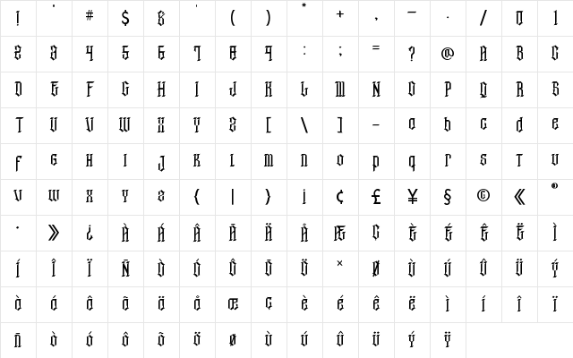 Arthur Regular Character Map Arthur Regular Character Map