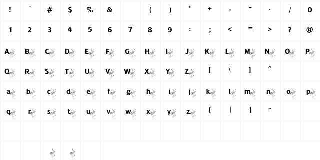 ADFBEasterBunny Regular Character Map ADFBEasterBunny Regular Character Map