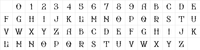 Bradford Press Character Map