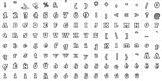 Ode 2 Paste Up Regular Character Map