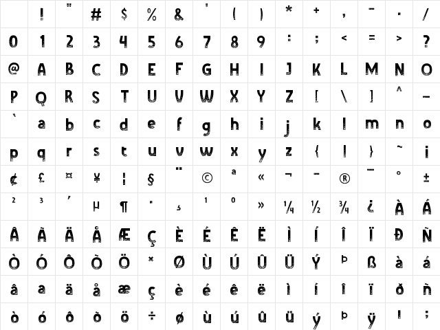 GEABOLG Regular Character Map GEABOLG Regular Character Map