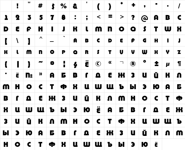a_BighausTitul ExtraBold Character Map a_BighausTitul ExtraBold Character Map
