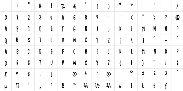 Vigtigper DEMO Regular Character Map