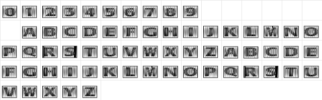 101! BarCode 'Bet Regular Character Map