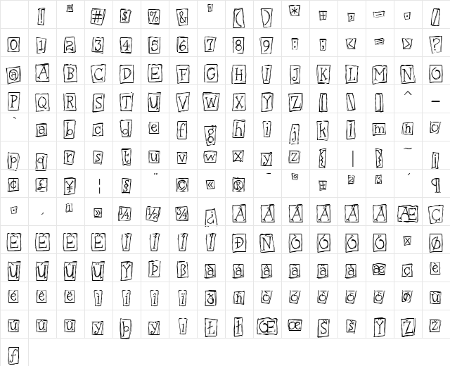 Urban Scrawl Boxed Regular Character Map Urban Scrawl Boxed Regular Character Map