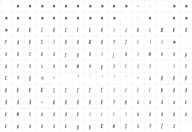 DELACRUZ Personal Use Regular Character Map DELACRUZ Personal Use Regular Character Map