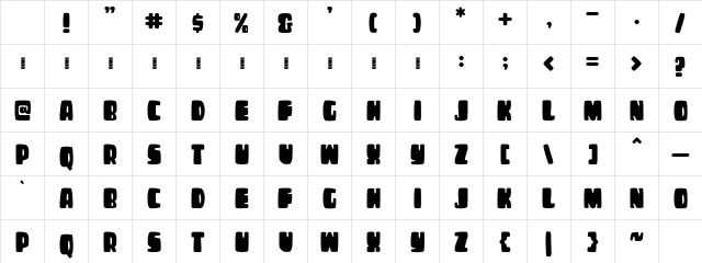 CHEESEBURGA Regular Character Map