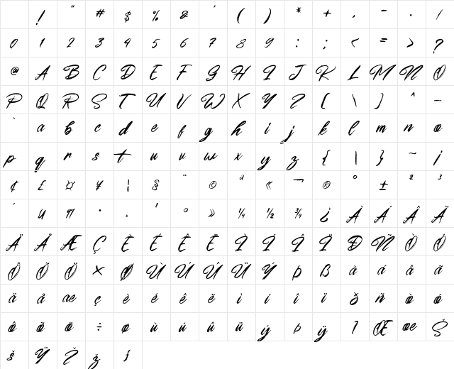 Young Blood Solid Free Regular Character Map