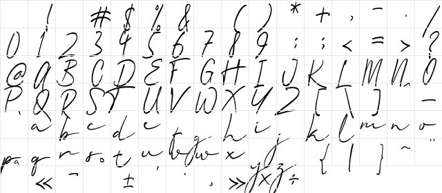 Quartila Regular Character Map Quartila Regular Character Map