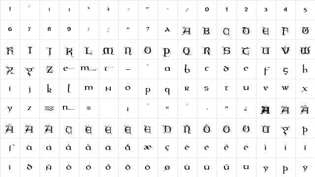 Odilia Regular Character Map Odilia Regular Character Map