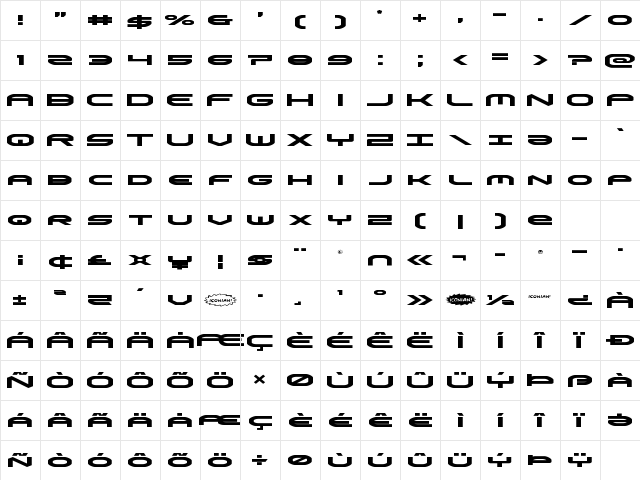 Omni Boy Expanded Expanded Character Map Omni Boy Expanded Expanded Character Map