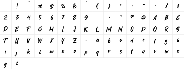 Youth Power Regular Character Map Youth Power Regular Character Map