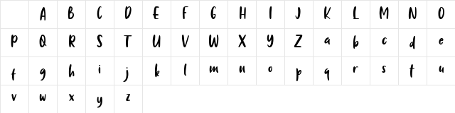 Matchalica Regular Character Map