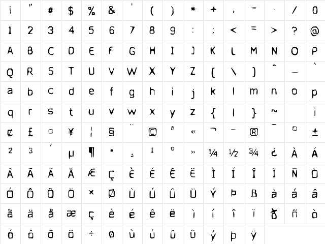 Jupiter Jellyrock Regular Character Map Jupiter Jellyrock Regular Character Map
