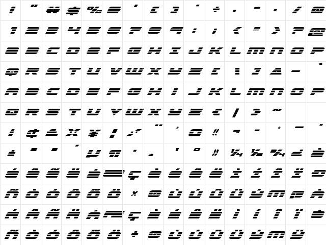 Speed Phreak Laser Italic Italic Character Map Speed Phreak Laser Italic Italic Character Map