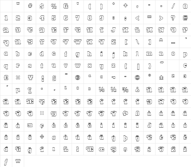 Odin Becker Outline Regular Character Map Odin Becker Outline Regular Character Map