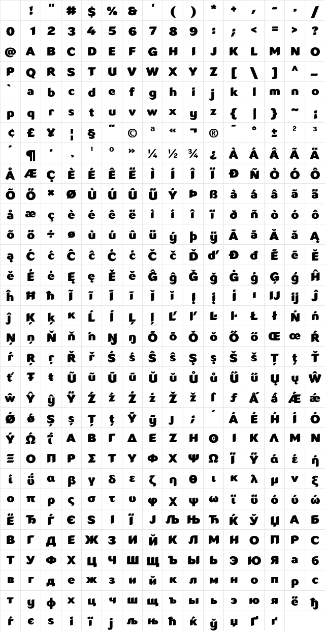 LT Flode Neue News Regular Character Map LT Flode Neue News Regular Character Map