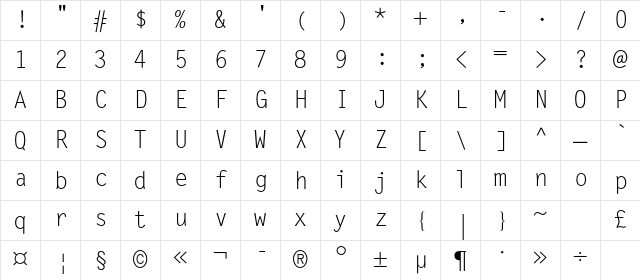 Metronom-Regular Regular Character Map Metronom-Regular Regular Character Map
