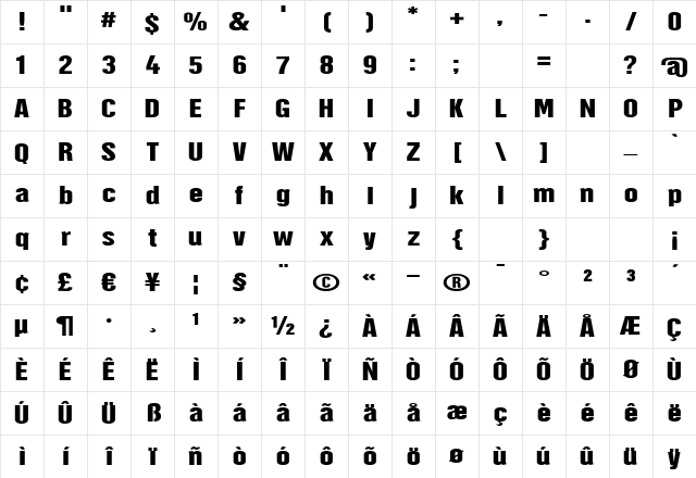 Hector Extended Character Map Hector Extended Character Map