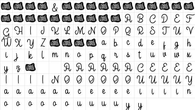 AcapelaDEMO Regular Character Map